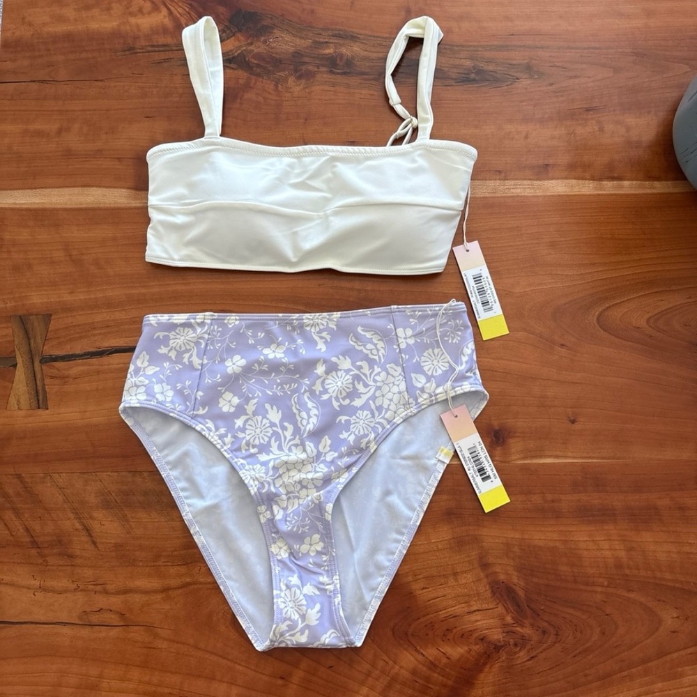 Summersalt White and Lavender Floral Bikini